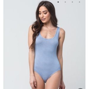 FULL TILT Striped Womens Bodysuit